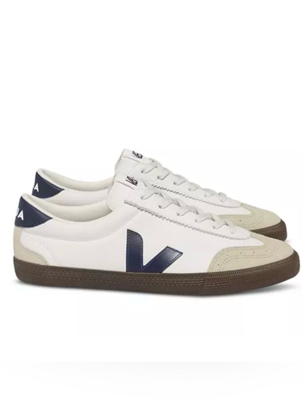 NEW Veja Volley Low Top Sneakers in White Nautico Bark - Picture 2 of 8